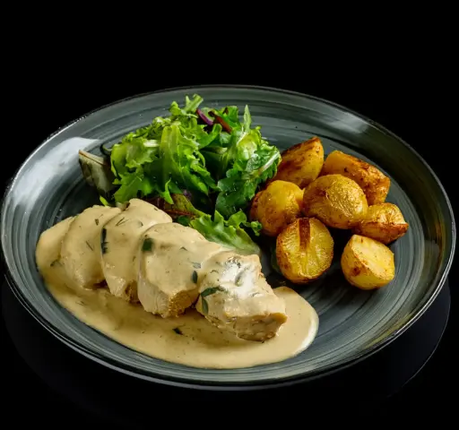 Pollo con champiñones